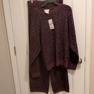 Softies Pajama Set in Leopard Print. New With Tags. Medium